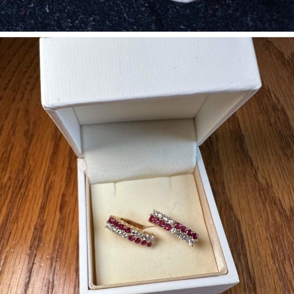Diamond and ruby earrings